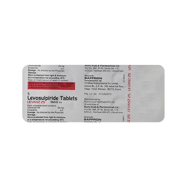 Levanz 25mg Tablet 10'S - Ulcer/Reflux/Flatulence-GIT