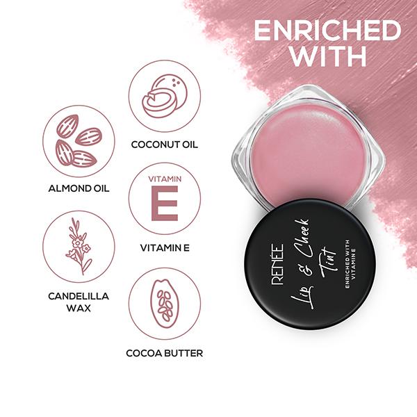 RENEE Lip & Cheek Tint - Bare Mauve 8 gm - Lip Stains & Tints