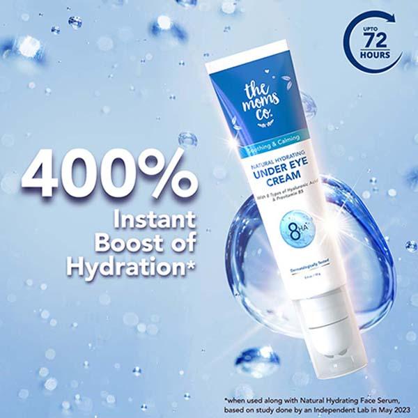 The Moms Co Natural Hydrating Under Eye Cream with 8 Types of Hyaluronic Acid and Provitamin B 10 gm - Under Eye Creams & Serums