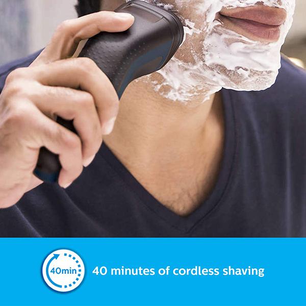 Philips Cordless Electric Shaver, 3D Pivot & Flex Heads, 27 Comfort Cut Blades (S1121/45) 1's - Shavers