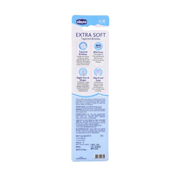 Chicco Toothbrush (6-36 Months) - Light Blue - Baby Oral Care