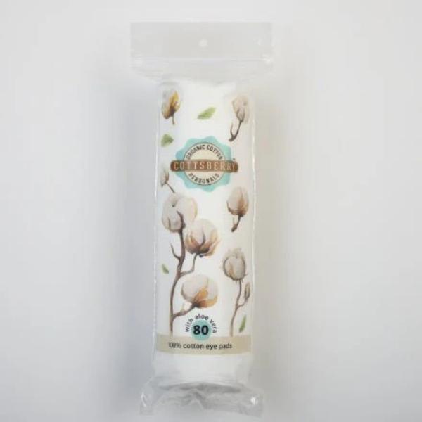 Cottsberry Organic Cotton Round Eye Pads with Aloevera 80's - Cotton Buds & Balls