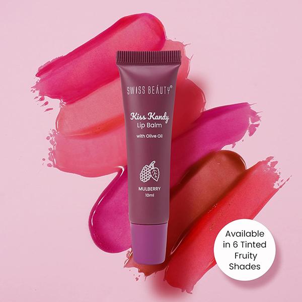 Swiss Beauty Kiss Kandy Lip Balm With Olive Oil, Shade - Mulberry 10 ml - Lip Balms