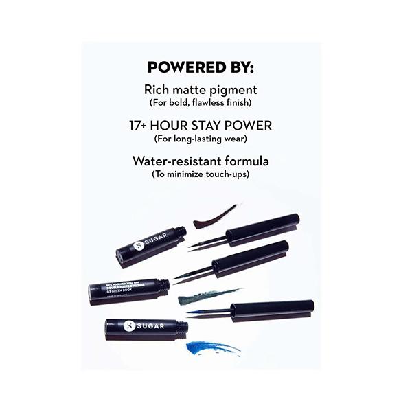 SUGAR Cosmetics Eye Warned You So! Double Matte Eyeliner - 01 Black Swan (Black) 1.7 ml - Eyeliners