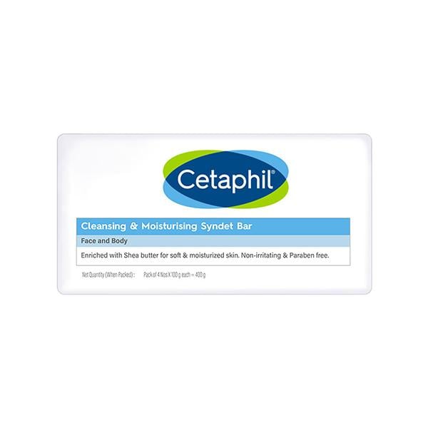 Netmeds | Cetaphil Cleansing Moisturizing Syndet Bar (Pack Of 4 x 100 g)