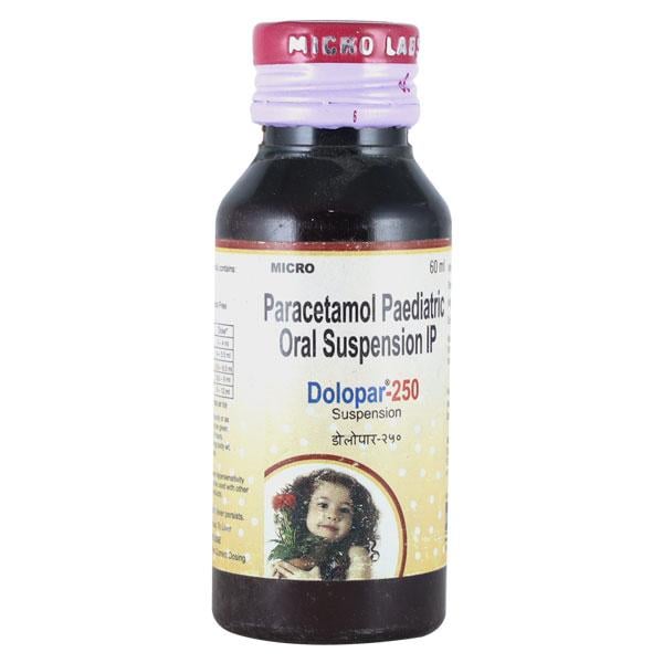 DOLOPAR 250 Suspension 60ml - Fever-Ana