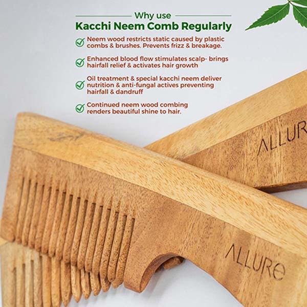 Allure Wooden Neem Comb (CD-02) 2's - Hair Combs