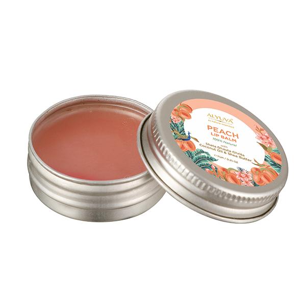 Netmeds | Alyuva Ghee Enriched Natural Peach Lip Balm, for all ages 7 gm