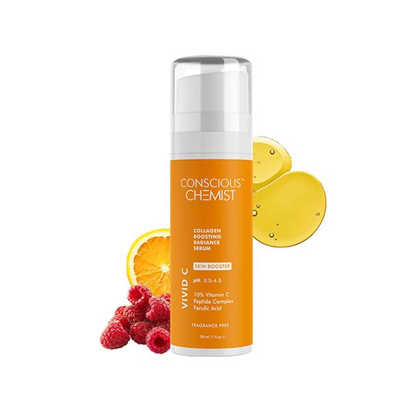 Netmeds | Conscious Chemist 10% Vitamin C Face Serum (Advanced) With Peptide For Glowing Skin 30ml