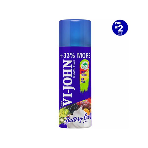 Netmeds | Vi-John Shaving Foam - Fruit Fusion Mix Fruit - Pack of 2 x 400 gm