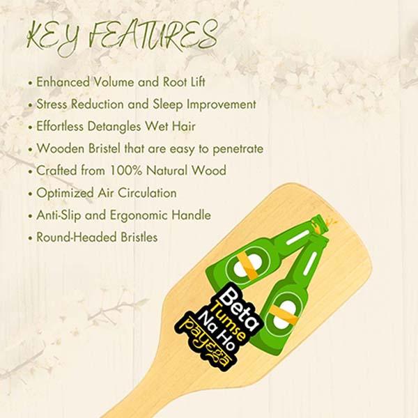 Allure Personalised Paddle Hair Brush Beer Bottles Print 1's - Hair Brushes