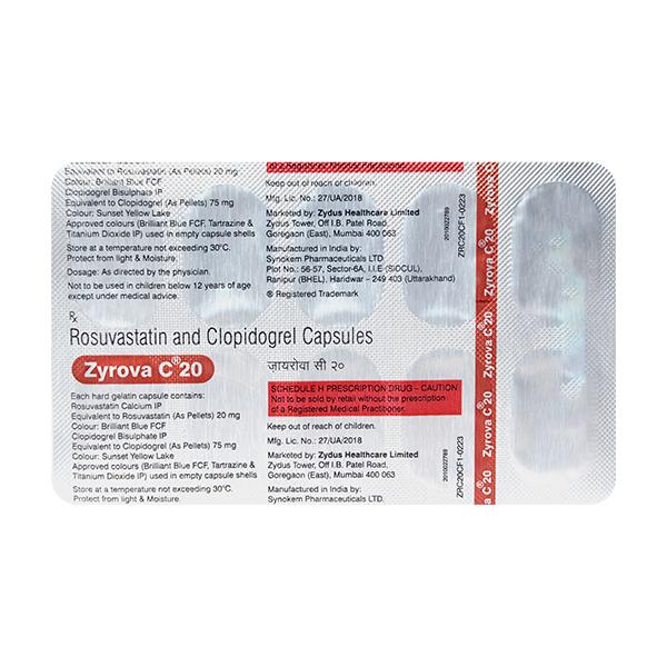 ZYROVA C 20 Capsule 10's - Blood Clot-Ant