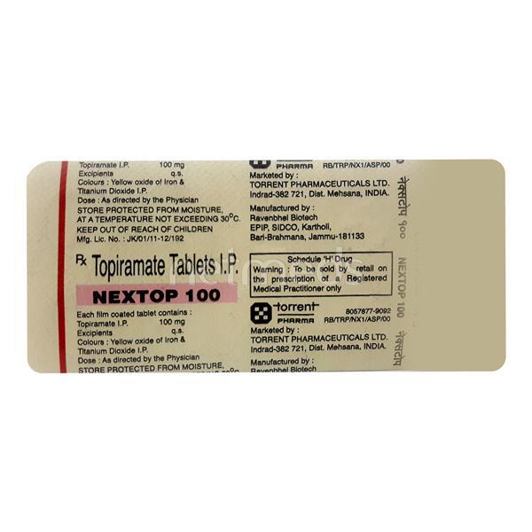 Nextop 100mg Tablet 10'S - Epilepsy/Convulsion-Ant