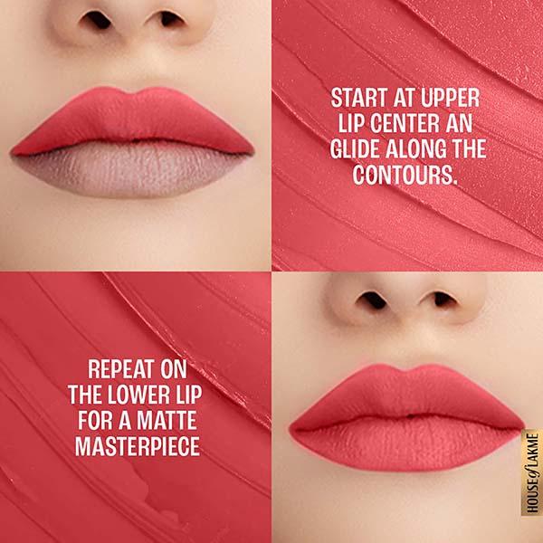 Lakme 9to5 Powerplay Priming Matte Lipstick, Lasts 16hrs, Peachy Affair, 3.6 gm - Lipsticks