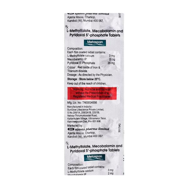 Metaspan Tablet 10'S - Iron Supplement/Anaemia-Vma