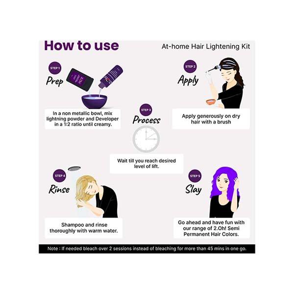 2.Oh! Semi Permanent Hair Color + Lightning Kit - Violet Combo 1's - Hair Creams