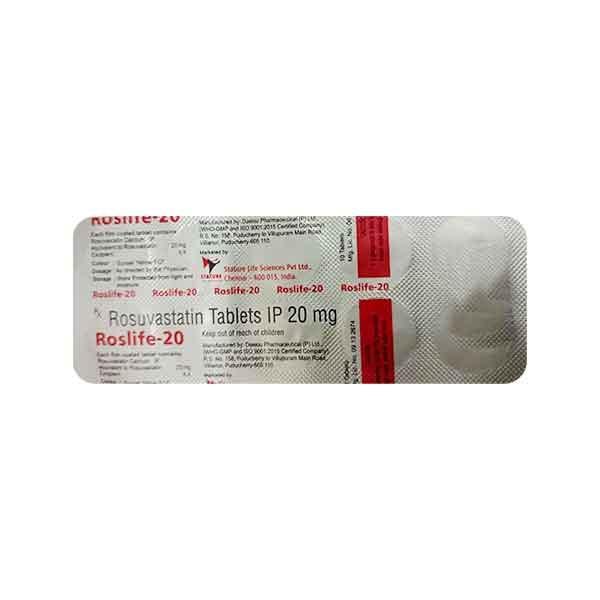 ROSLIFE 20 Tablet 10's - High Cholesterol-Dys