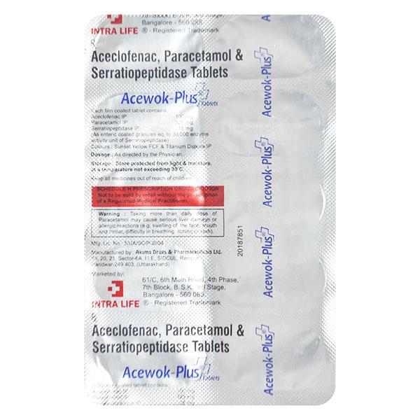 Acewok Plus Tablet 10'S - Pain relief-Nsa