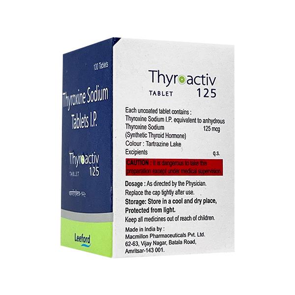 THYROACTIV 125 Tablet 100's - Hypothyroidism-Ant