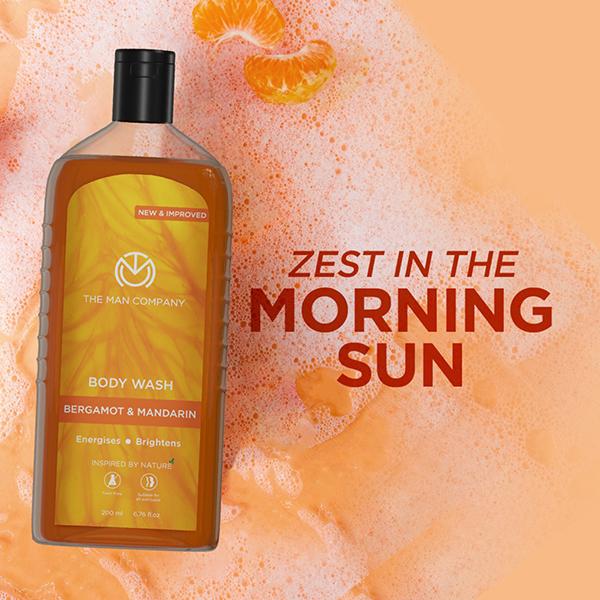The Man Company Bergamot & Mandarin Body Wash 200 ml - Shower Gels & Body Wash