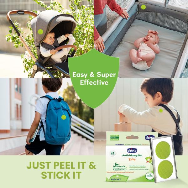 Chicco Baby Anti Mosquito Natural Protection Patches 24's - Mosquito Repellent