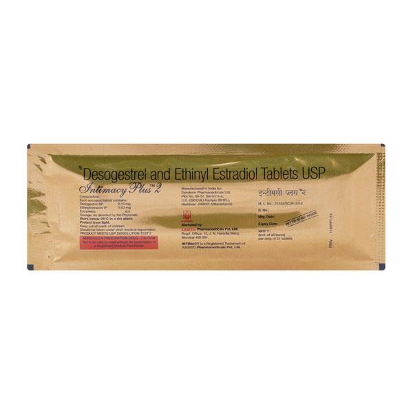 Intimacy Plus 2 Tablet 21's - Contraception-Ora