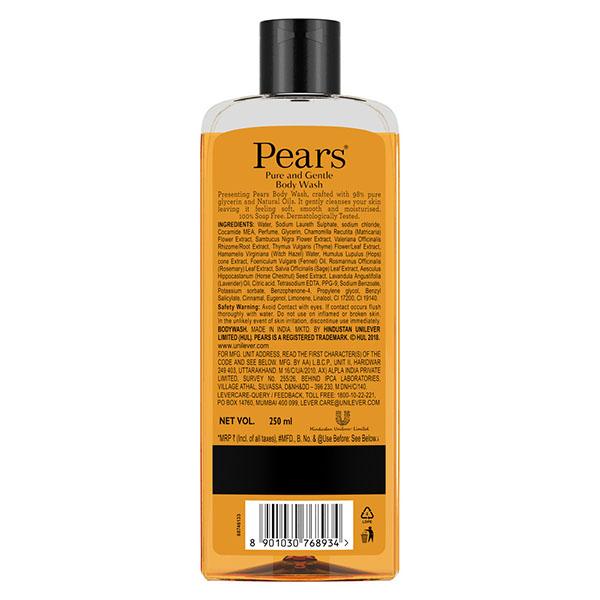 Pears Pure & Gentle With 98% Pure Glycerin & Natural Oils Body Wash (Free Loofah) 250 ml - Shower Gels & Body Wash