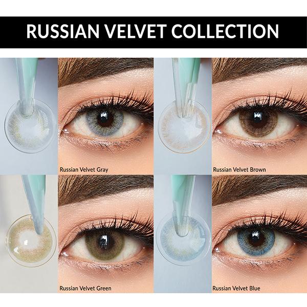 O-Lens Russian Velvet Monthly Coloured Contact Lenses - Grey ( 0.00 ) 1's - Eyecare Lenses