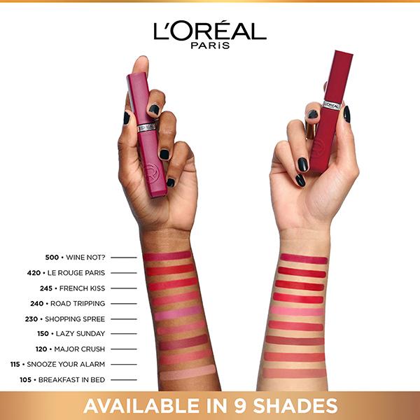 Loreal Paris Infallible Matte Resistance Liquid Lipstick, Major Crush 120 5 ml - Liquid Lipsticks