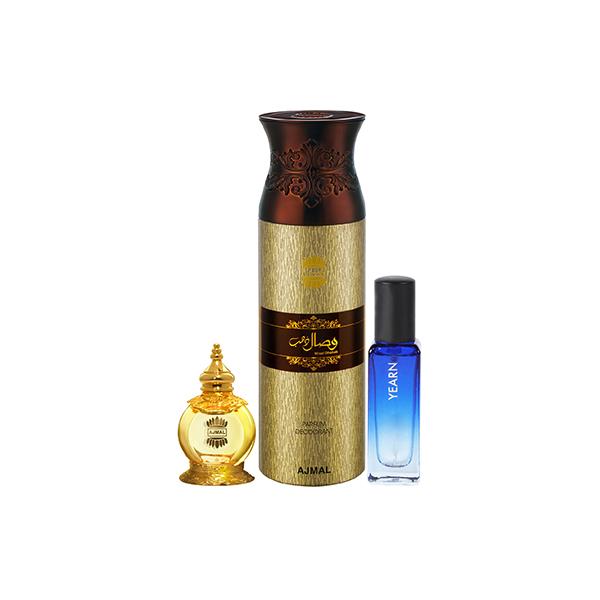 Ajmal Mukhallat Al Wafa CP & Wisal Dhahab Deo & Yearn EDP Pack of 3 20 ml - Women Perfumes (Edt/Edp)