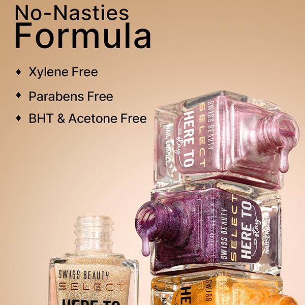 Swiss Beauty Select Here To Stay Nail Enamel With High Gloss Finish Burnt Coco 12 ml - Nail Polish