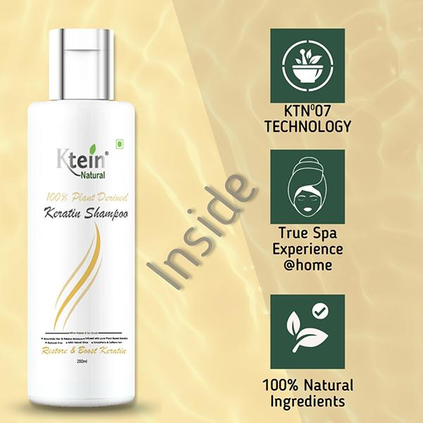 Ktein Natural 100% Plant Derived Keratin Shampoo 200 ml - Shampoos