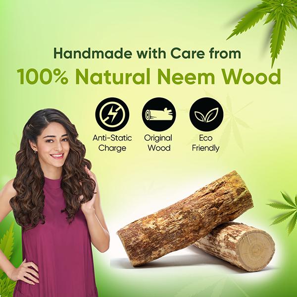 Vega Neem Hair Combs for Women and Men for Reduce Hairfall, Detangling, Frizz Control and Shine (WNC-05) 54 gm - Hair Brushes