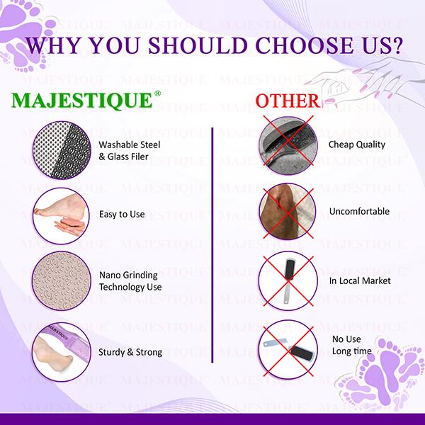 Majestique Glass Foot Scrubber And Foot Scraper, Comfortable Foot Care Tools - Multicolors 2's - Manicure & Pedicure Kits