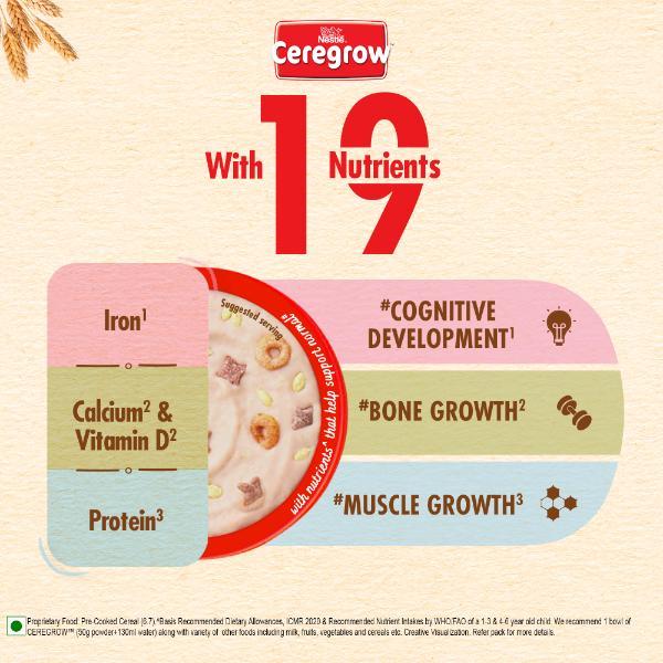 Nestle Ceregrow 2 - 6 years Multigrain Cereal with Milk & Fruits Powder - Refill Pack 300 gm - Baby And Infant Supplements