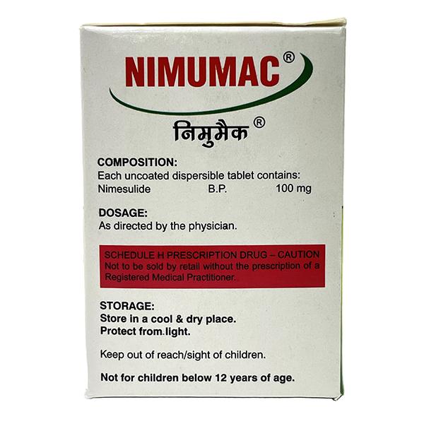 NIMUMAC PINEAPPLE FLAVOURED MOUTH DISSOLVING Tablet 10's - Pain relief-Nsa