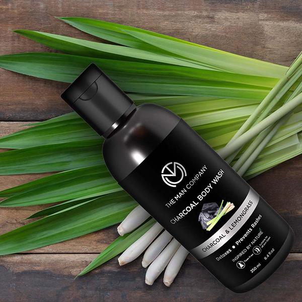 The Man Company Charcoal Body Wash - Lemongrass & Cinnamon 250 ml - Shower Gels & Body Wash