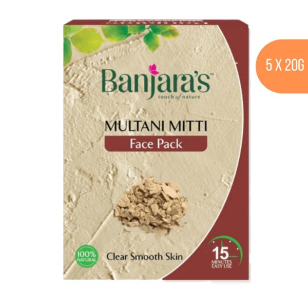 BANJARAS MULTANI MITTI 100G 20GX5'S - Face Packs