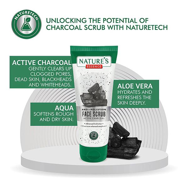 Nature's Essence Anti Pollution Charcoal Face Scrub 65 ml - Face Scrubs