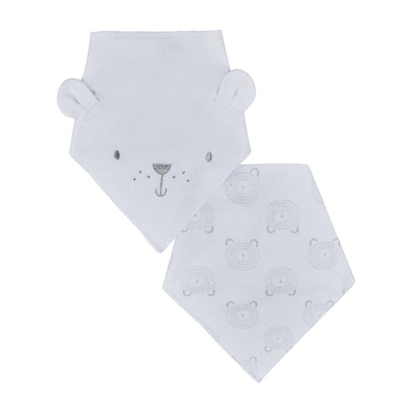 Netmeds | Mothercare 3D Bear Dribbler Bibs - Grey (Pack of 2)