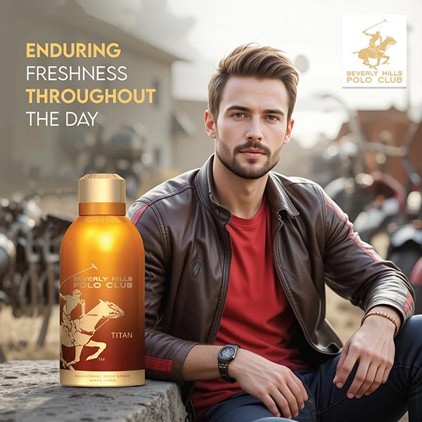 Beverly Hills Polo Club Prestige Parfum Body Spray - Titan 300 ml - Men Deodorants/Roll-Ons