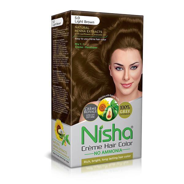 Netmeds | Nisha Creme Hair Color - 5.0 Light Brown 60 gm