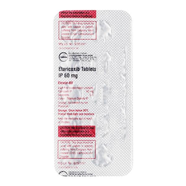 Etowin 60mg Tablet 10'S - Pain relief-Nsa