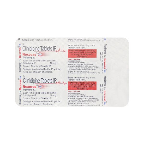 NEXOVAS 10 Tablet 15's - Hypertension-Cal