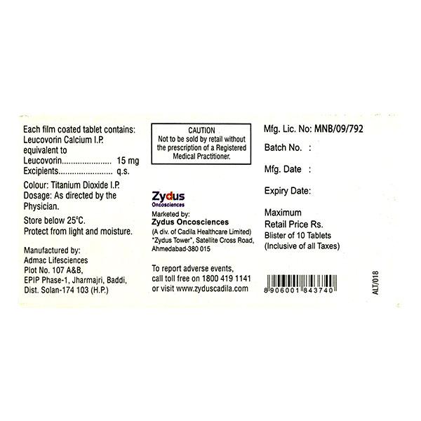 Biovorin 15mg Tablet 10'S - Cancer Oncology-Sup