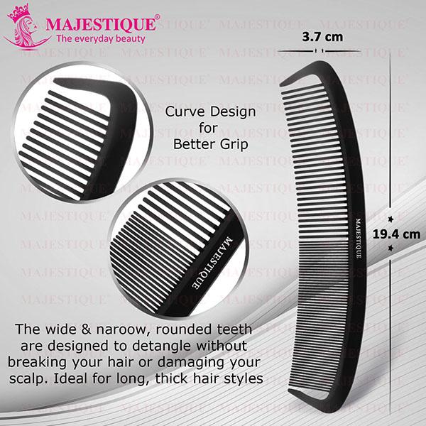 Majestique Hair comb with handle Curve Parting Hair Comb 1's - Hair Combs