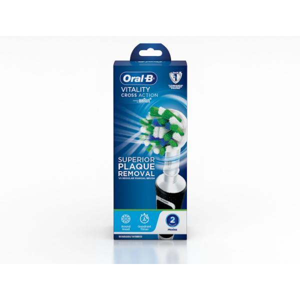 Netmeds | Oral B Vitality Cross Action Rechargeable Toothbrush - Black 1's