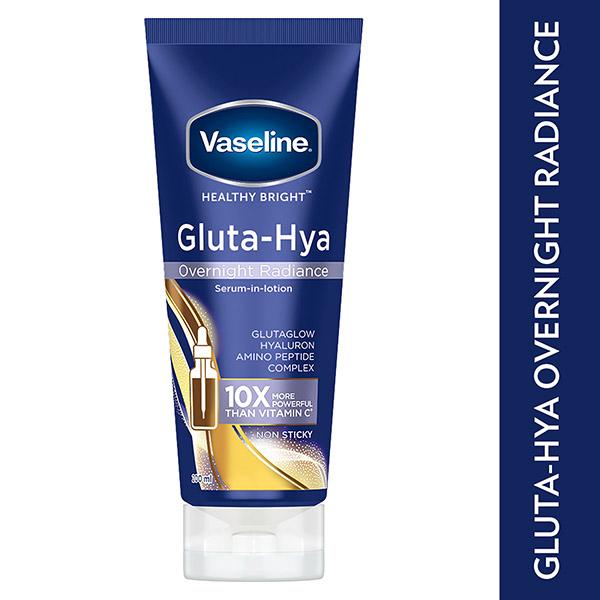 Netmeds | Vaseline Gluta-Hya Overnight Radiance, Serum-In-Lotion, With Amino Peptide And GlutaGlow, 200 ml