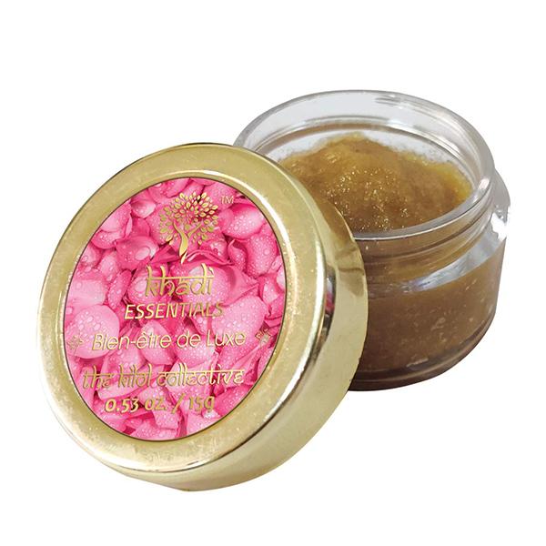 Khadi Essentials Lip Scrub - Rose Petals & Dates 15 gm - Lip Scrubs
