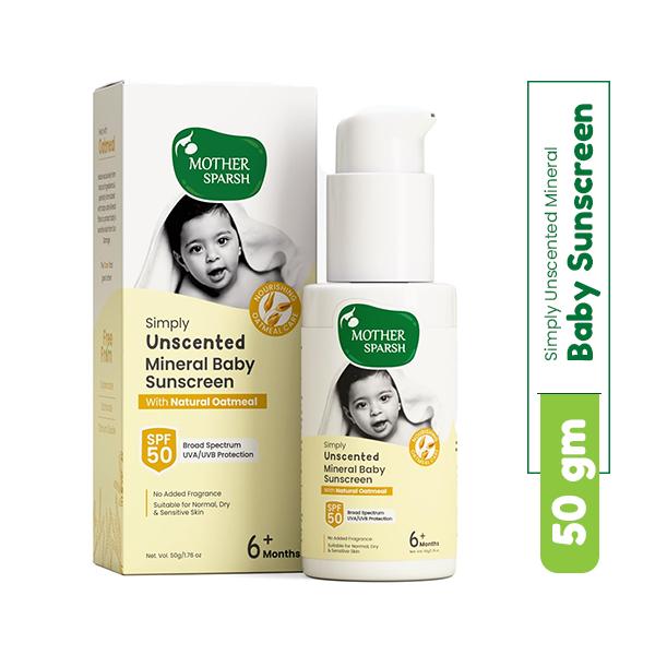 Netmeds | Mother Sparsh Simply Unscented Baby Sunscreen 50 g